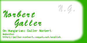 norbert galler business card